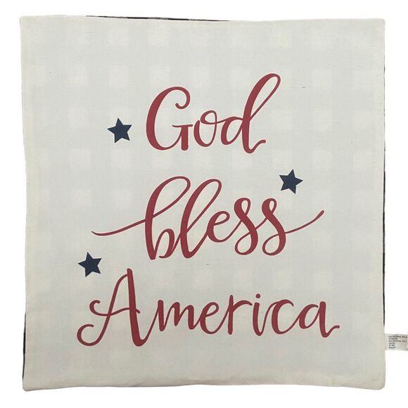 Set Of 2 Hobby Lobby Decorative Throw Pillow Case 18 x 18" God Bless America - Picture 3 of 7